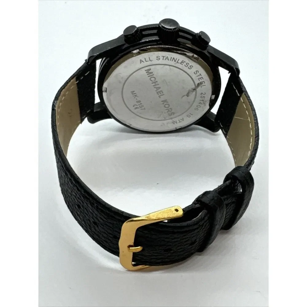 Michael Kors Runway MK8157 Men's Stainless Steel Analog Black Dial Watch JNA732